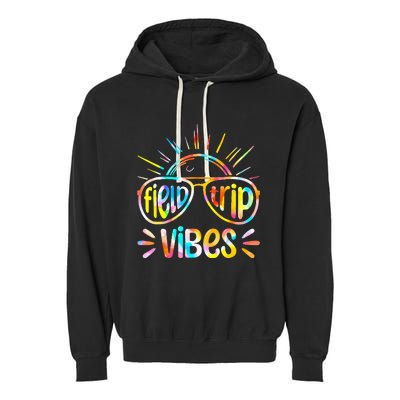 Field Trip Vibes Sunglasses Tie Dye Field Day Teachers Garment-Dyed Fleece Hoodie