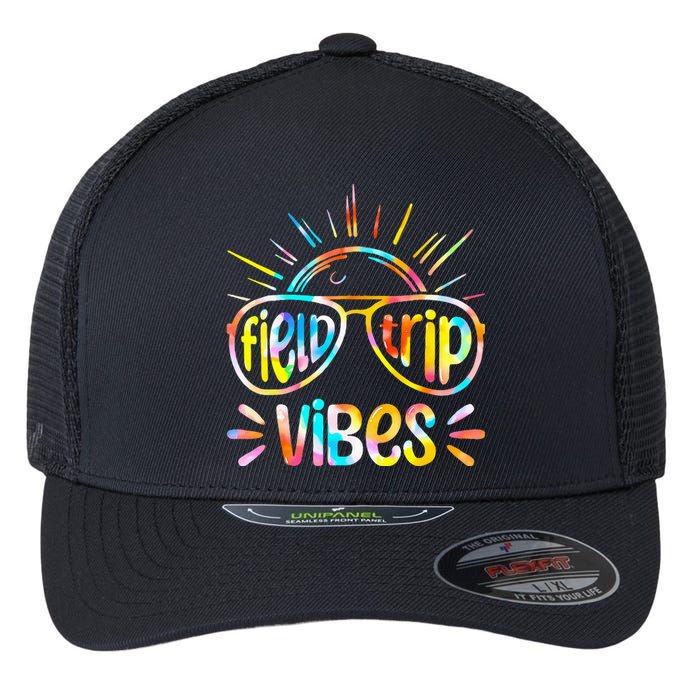 Field Trip Vibes Sunglasses Tie Dye Field Day Teachers Flexfit Unipanel Trucker Cap