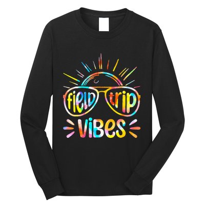 Field Trip Vibes Sunglasses Tie Dye Field Day Teachers Long Sleeve Shirt