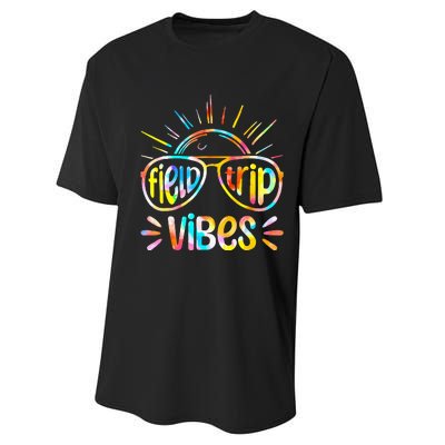 Field Trip Vibes Sunglasses Tie Dye Field Day Teachers Performance Sprint T-Shirt