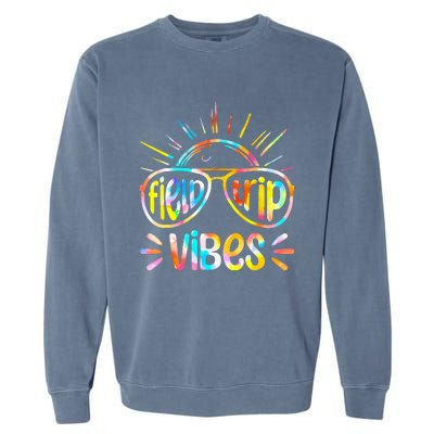 Field Trip Vibes Sunglasses Tie Dye Field Day Teachers Garment-Dyed Sweatshirt