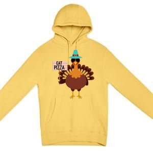 Funny Turkey Vegan Eat Pizza Vegetarian Vegan Day Gift Premium Pullover Hoodie