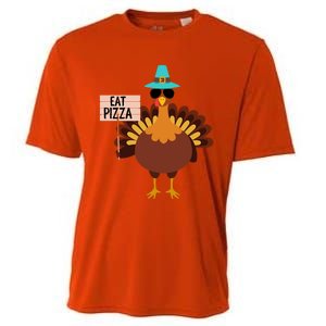 Funny Turkey Vegan Eat Pizza Vegetarian Vegan Day Gift Cooling Performance Crew T-Shirt