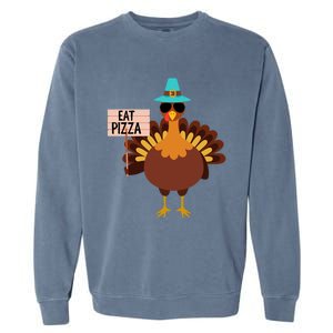 Funny Turkey Vegan Eat Pizza Vegetarian Vegan Day Gift Garment-Dyed Sweatshirt