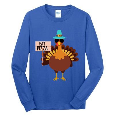 Funny Turkey Vegan Eat Pizza Vegetarian Vegan Day Gift Tall Long Sleeve T-Shirt