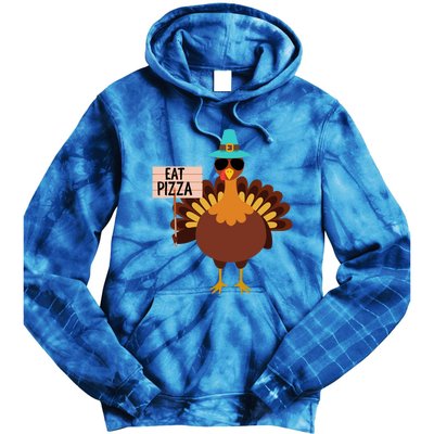 Funny Turkey Vegan Eat Pizza Vegetarian Vegan Day Gift Tie Dye Hoodie