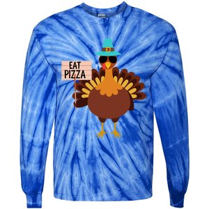 Funny Turkey Vegan Eat Pizza Vegetarian Vegan Day Gift Tie-Dye Long Sleeve Shirt