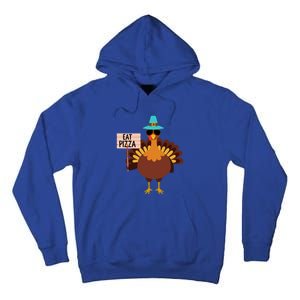 Funny Turkey Vegan Eat Pizza Vegetarian Vegan Day Gift Tall Hoodie