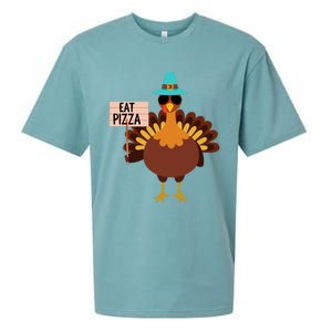 Funny Turkey Vegan Eat Pizza Vegetarian Vegan Day Gift Sueded Cloud Jersey T-Shirt