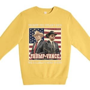 Funny Trump Vance 2024 Outlaw Hillbily Won Inauguration Premium Crewneck Sweatshirt