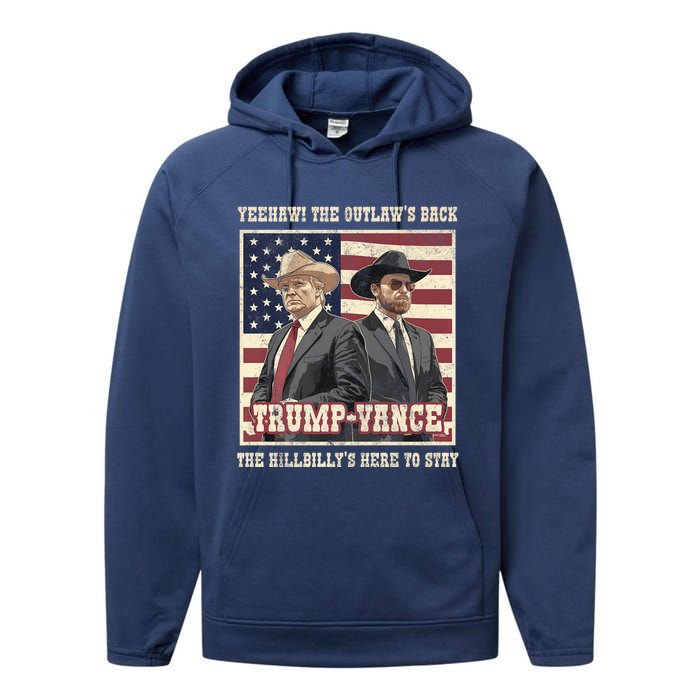 Funny Trump Vance 2024 Outlaw Hillbily Won Inauguration Performance Fleece Hoodie