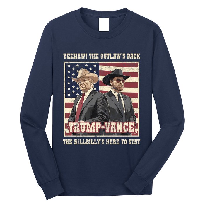 Funny Trump Vance 2024 Outlaw Hillbily Won Inauguration Long Sleeve Shirt