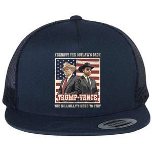 Funny Trump Vance 2024 Outlaw Hillbily Won Inauguration Flat Bill Trucker Hat