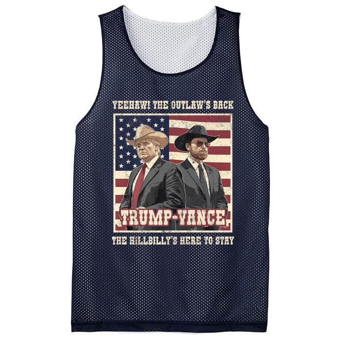 Funny Trump Vance 2024 Outlaw Hillbily Won Inauguration Mesh Reversible Basketball Jersey Tank