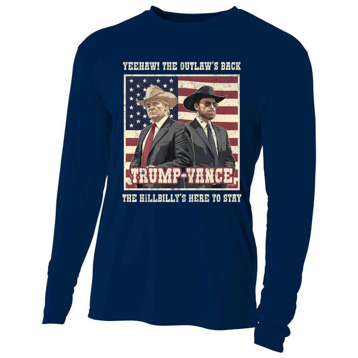 Funny Trump Vance 2024 Outlaw Hillbily Won Inauguration Cooling Performance Long Sleeve Crew