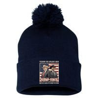 Funny Trump Vance 2024 Outlaw Hillbily Won Inauguration Pom Pom 12in Knit Beanie