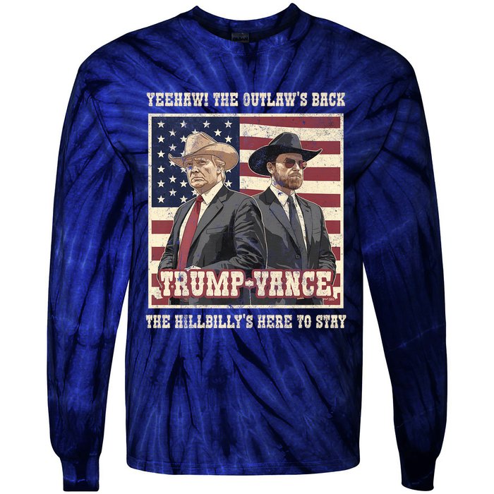 Funny Trump Vance 2024 Outlaw Hillbily Won Inauguration Tie-Dye Long Sleeve Shirt