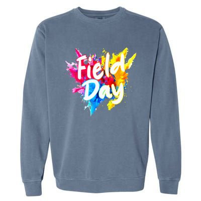 Field Trip Vibes Field Day Fun Day Colorful Teacher Student Garment-Dyed Sweatshirt