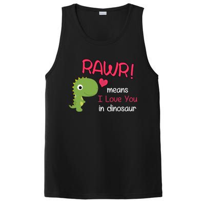 Funny Trex Valentines Day Rawr Means I Love You In Dinosaur Funny Gift PosiCharge Competitor Tank