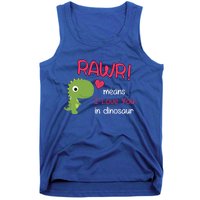 Funny Trex Valentines Day Rawr Means I Love You In Dinosaur Funny Gift Tank Top