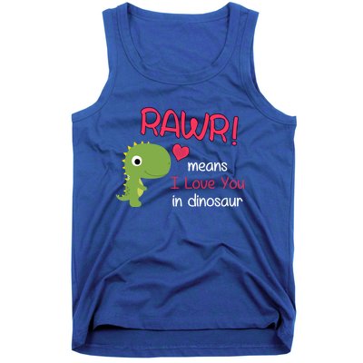 Funny Trex Valentines Day Rawr Means I Love You In Dinosaur Funny Gift Tank Top