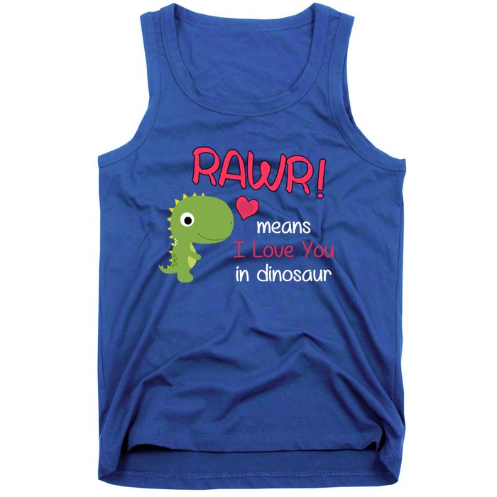 Funny Trex Valentines Day Rawr Means I Love You In Dinosaur Funny Gift Tank Top