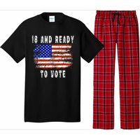 First Time Voter 18 And Ready To Vote Vintage American Flag Pajama Set