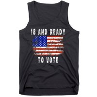 First Time Voter 18 And Ready To Vote Vintage American Flag Tank Top