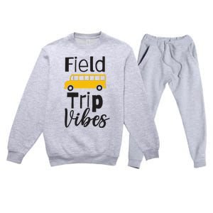 Field Trip Vibes School bus Last Day of School Trip Premium Crewneck Sweatsuit Set