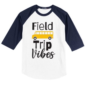 Field Trip Vibes School bus Last Day of School Trip Baseball Sleeve Shirt