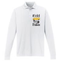 Field Trip Vibes School bus Last Day of School Trip Performance Long Sleeve Polo