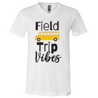 Field Trip Vibes School bus Last Day of School Trip V-Neck T-Shirt