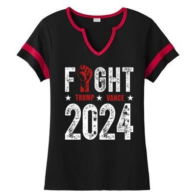 Fight Trump Vance 2024 Republican Ladies Halftime Notch Neck Tee