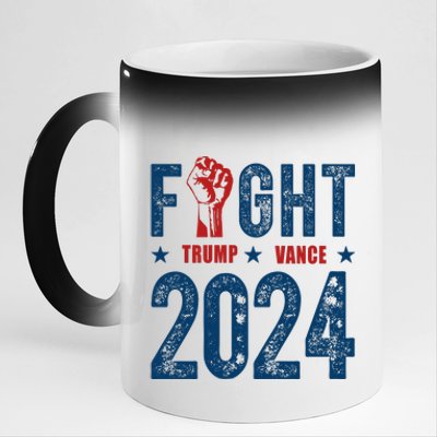 Fight Trump Vance 2024 Republican 11oz Black Color Changing Mug