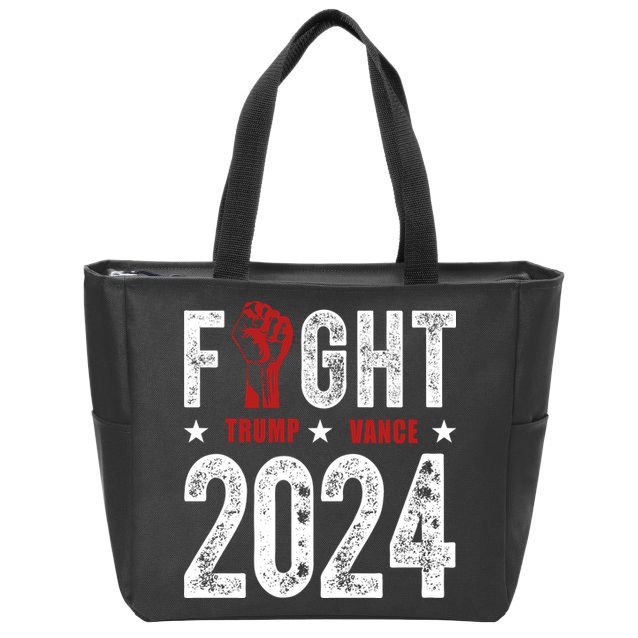 Fight Trump Vance 2024 Republican Zip Tote Bag