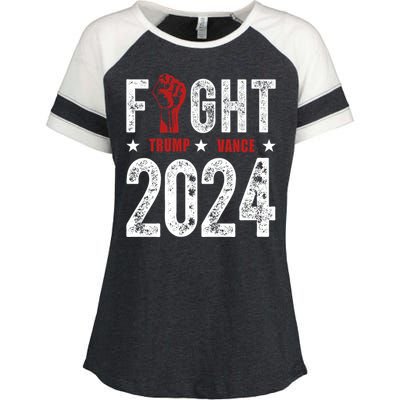 Fight Trump Vance 2024 Republican Enza Ladies Jersey Colorblock Tee