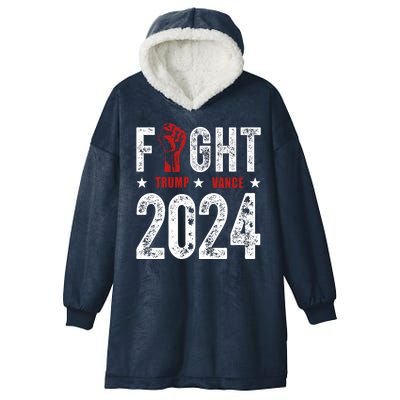 Fight Trump Vance 2024 Republican Hooded Wearable Blanket