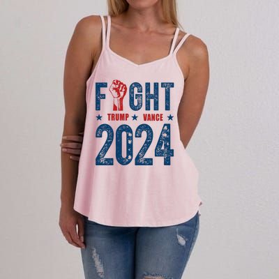 Fight Trump Vance 2024 Republican Women's Strappy Tank