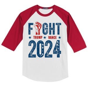 Fight Trump Vance 2024 Republican Kids Colorblock Raglan Jersey