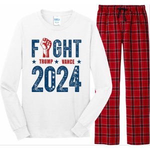 Fight Trump Vance 2024 Republican Long Sleeve Pajama Set