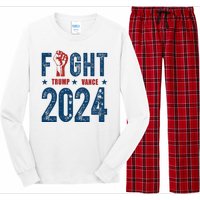 Fight Trump Vance 2024 Republican Long Sleeve Pajama Set