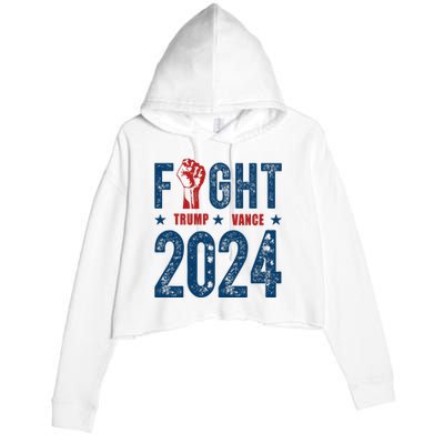 Fight Trump Vance 2024 Republican Crop Fleece Hoodie