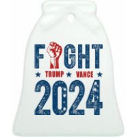 Fight Trump Vance 2024 Republican Ceramic Bell Ornament