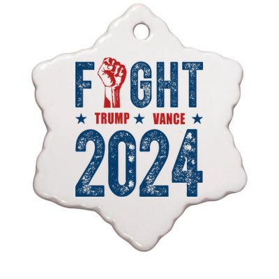 Fight Trump Vance 2024 Republican Ceramic Star Ornament