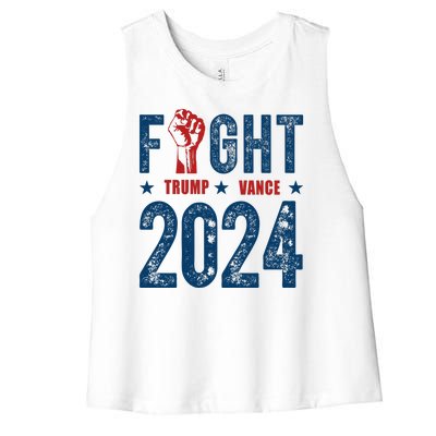 Fight Trump Vance 2024 Republican Women's Racerback Cropped Tank