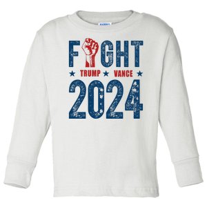 Fight Trump Vance 2024 Republican Toddler Long Sleeve Shirt