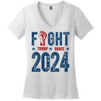 Fight Trump Vance 2024 Republican Women's V-Neck T-Shirt