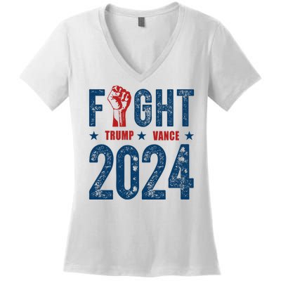 Fight Trump Vance 2024 Republican Women's V-Neck T-Shirt