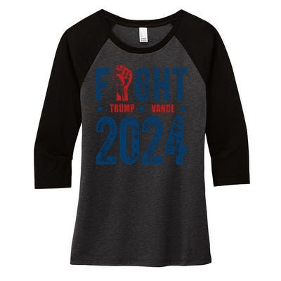 Fight Trump Vance 2024 Republican Women's Tri-Blend 3/4-Sleeve Raglan Shirt