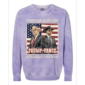 Funny Trump Vance 2024 Outlaw Hillbily Won Inauguration Colorblast Crewneck Sweatshirt